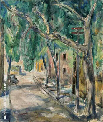 Tree Lined Street in Summer By Alfred Henry Maurer
