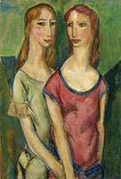 Two Girls Holding Hands By Alfred Henry Maurer