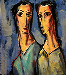 Two Heads c1928 By Alfred Henry Maurer