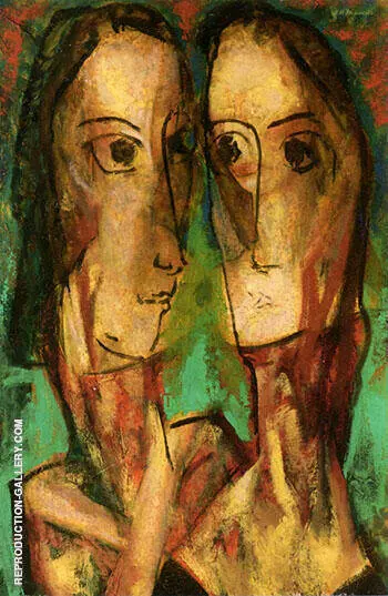 Two Heads c1928 1 By Alfred Henry Maurer