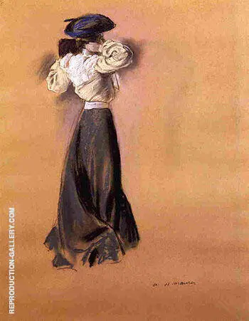 Woman in a Blue Hat c1900 By Alfred Henry Maurer