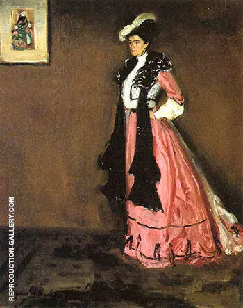 Woman in Pink Portrait of Roselle Fitzpatrick 1902 By Alfred Henry Maurer