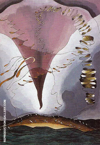 Seagull Motif Violet and Green 1928 By Arthur Dove