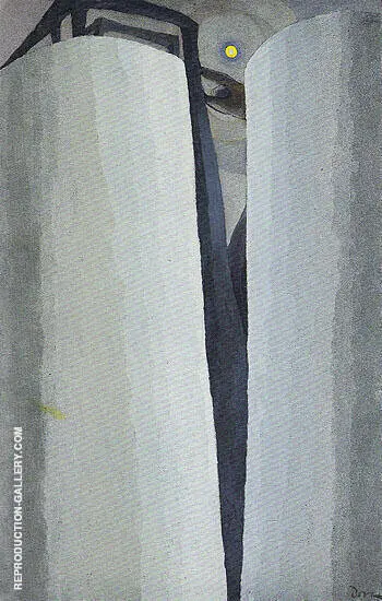 Silver Tanks and Moon 1930 By Arthur Dove