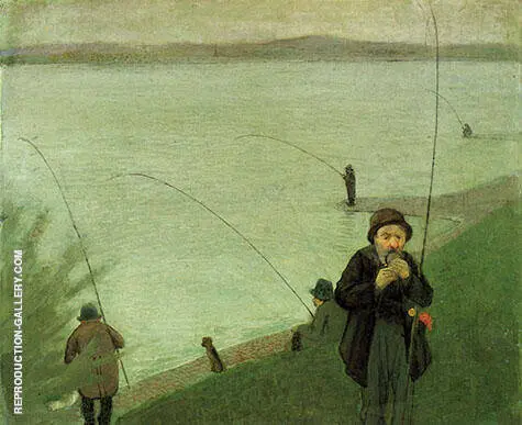 Anglers on the Rhine 1905 By August Macke