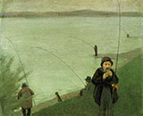 Anglers on the Rhine 1905 By August Macke