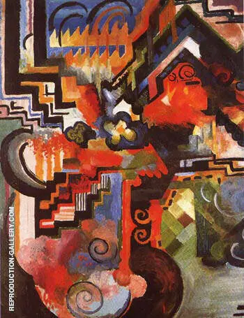 Coloured Composition Hommage a Johann Sebastian Bach 1912 By August Macke