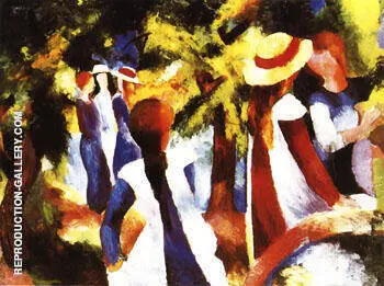 Girls under Trees 1914 By August Macke