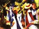 Girls under Trees 1914 By August Macke