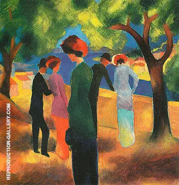 Lady in Green Jacket 1913 By August Macke