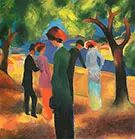Lady in Green Jacket 1913 By August Macke