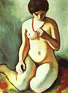 Nude with Coral Necklace 1910 By August Macke