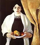 Portrait with Apples Wife of the Artist 1909 By August Macke