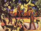 Riders and Strollers in the Avenue 1914 By August Macke