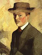 Self Portrait with Hat 1909 By August Macke