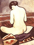 Sitting Nude with Cushions 1911 By August Macke