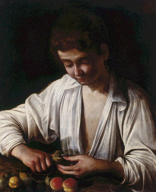 Boy Peeling A Fruit 1593 by Caravaggio | Oil Painting Reproduction