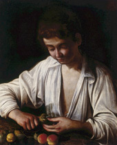 Boy Peeling A Fruit 1593 By Caravaggio