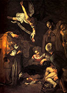 Nativity with Saints Francis & Lawrence (stolen) 1609 By Caravaggio