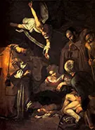 Nativity with Saints Francis & Lawrence By Caravaggio