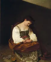 Repentant Magdalene c1594 By Caravaggio