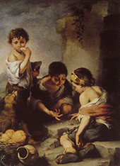 Children Playing with Dice 1670 By Bartolome Esteban Murillo