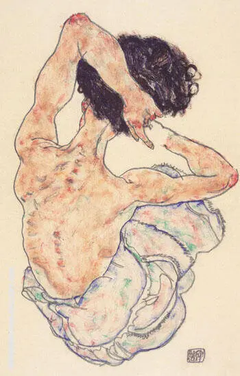 Sitzender Halbakt 1914 2 By Egon Schiele
