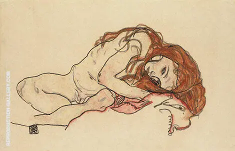Nude Girl with Lowered 1918 By Egon Schiele