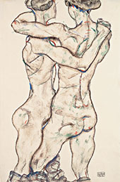 Naked Girls Embracing 1914 By Egon Schiele