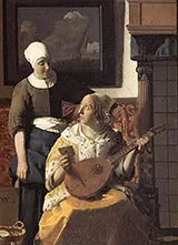 The Love Letter Detail c1669 By Johannes Vermeer