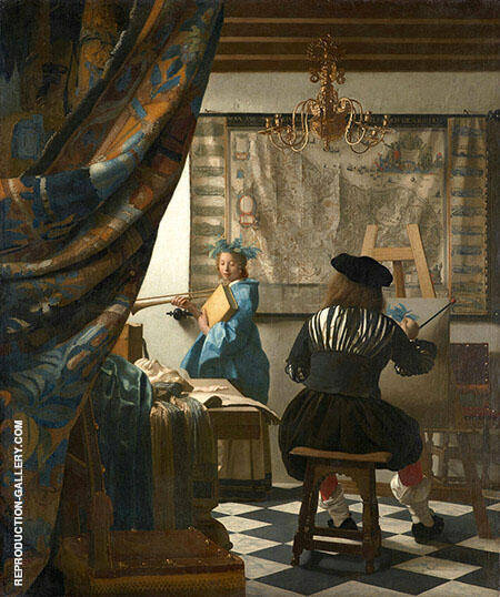 The Art of Painting c1666 by Johannes Vermeer | Oil Painting Reproduction