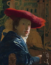Girl with a Red Hat c1665 By Johannes Vermeer