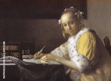 A Lady Writing Detail c1665 | Oil Painting Reproduction