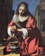 St Praxedis 1655 By Johannes Vermeer