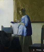 Woman in Blue Reading a Letter c1662 By Johannes Vermeer