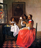 The Girl with Two Men c1659 By Johannes Vermeer