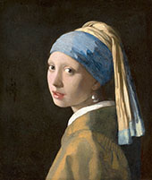 Vermeer Girl with a Pearl Earring c1655 By Johannes Vermeer