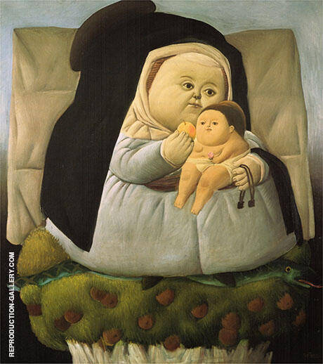 Madonna and Child 1965 by Fernando Botero | Oil Painting Reproduction