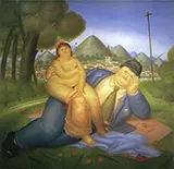 Loving Couple 1973 By Fernando Botero