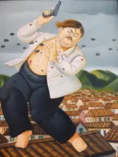 Death of Pablo Escobar 1999 By Fernando Botero