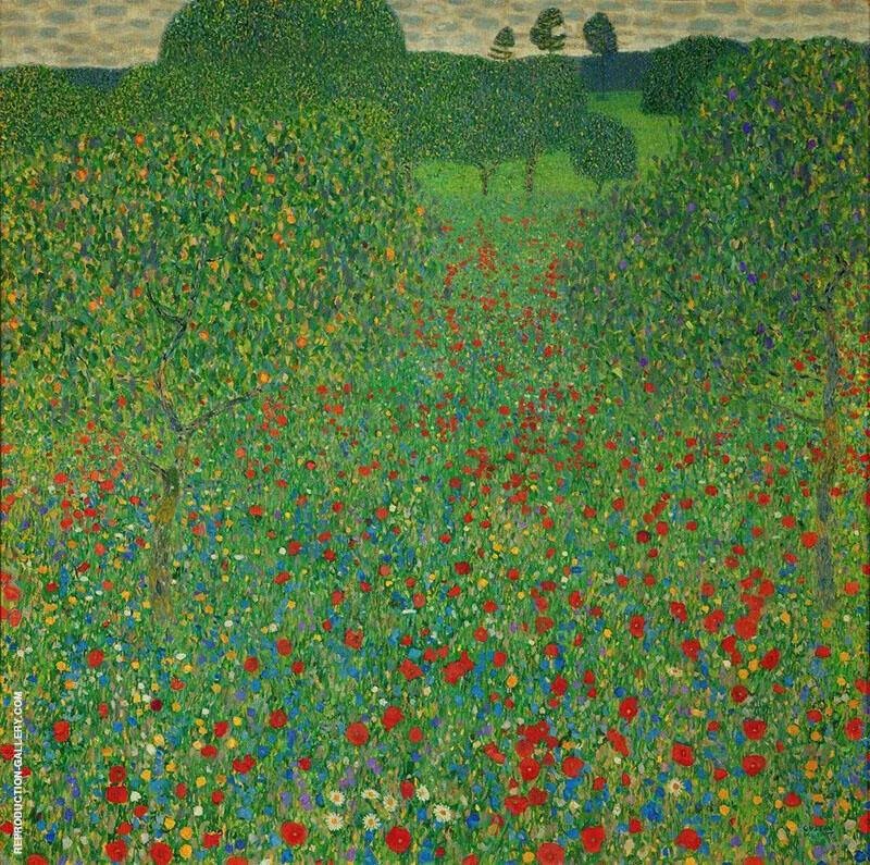 Poppy Field 1907 By Gustav Klimt