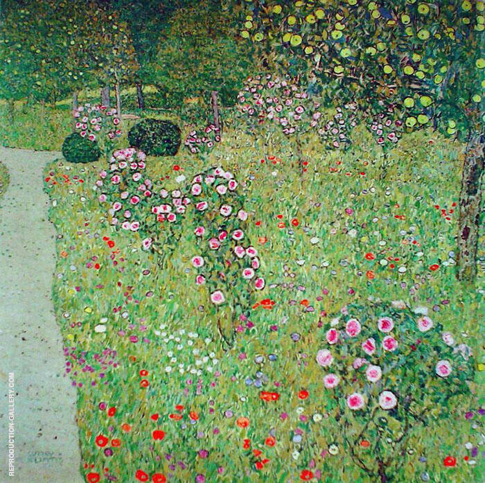 Orchard with Roses 1912 by Gustav Klimt | Oil Painting Reproduction