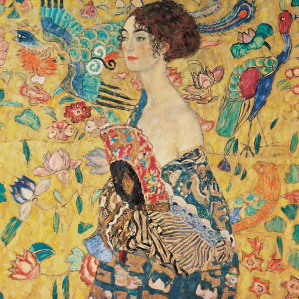 Lady with Fan c1917 by Gustav Klimt | Oil Painting Reproduction