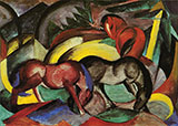 Three Horses 1912 By Franz Marc