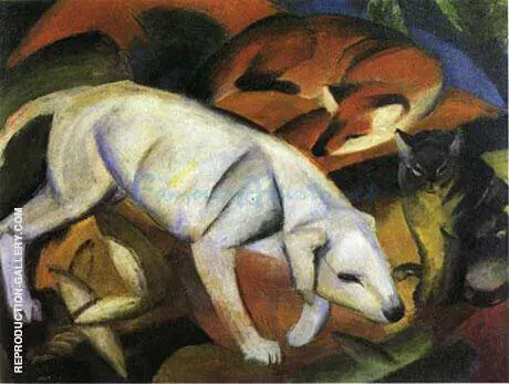 Three Animals Dog Fox and Cat 1912 By Franz Marc