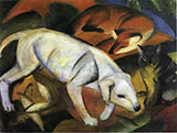 Three Animals Dog Fox and Cat 1912 By Franz Marc