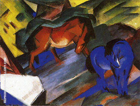 Red and Blue Horse 1912 by Franz Marc | Oil Painting Reproduction
