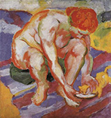 Nude with Cat 1910 By Franz Marc