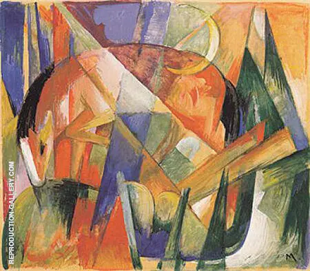 Mythical Beast II horse 1913 By Franz Marc
