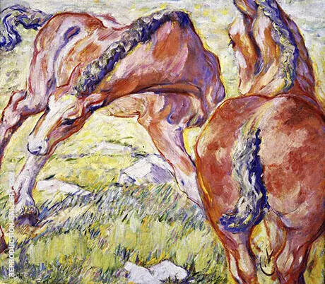 Mare with a Foal 1909 By Franz Marc